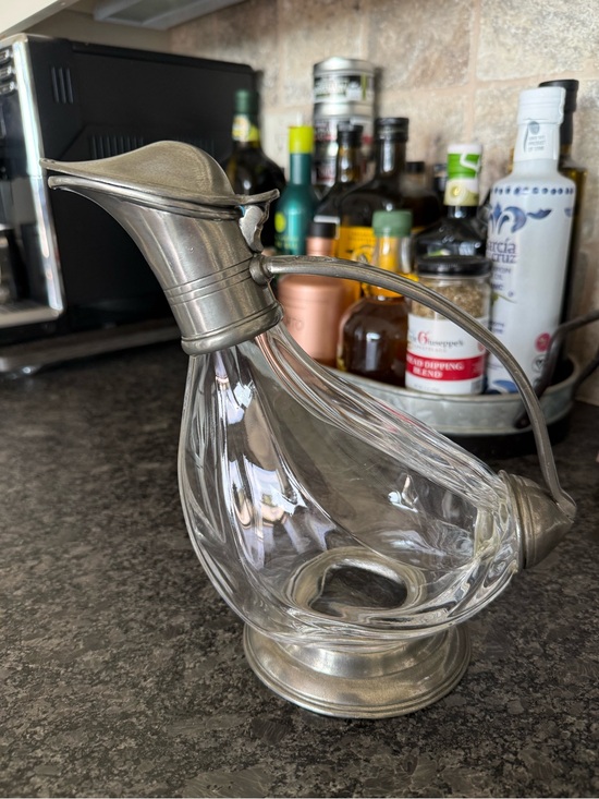 Arte Italica Other - Arte Italica Pewter Duck Carafe with Glass Decanter — Vintage Italian Pewter